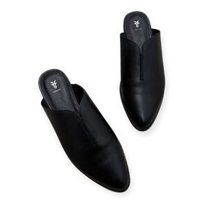 Frye Black Leather Mules size 8